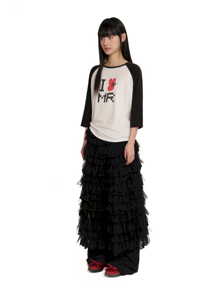 Lightweight cake-style midi skirt【s0000012568】