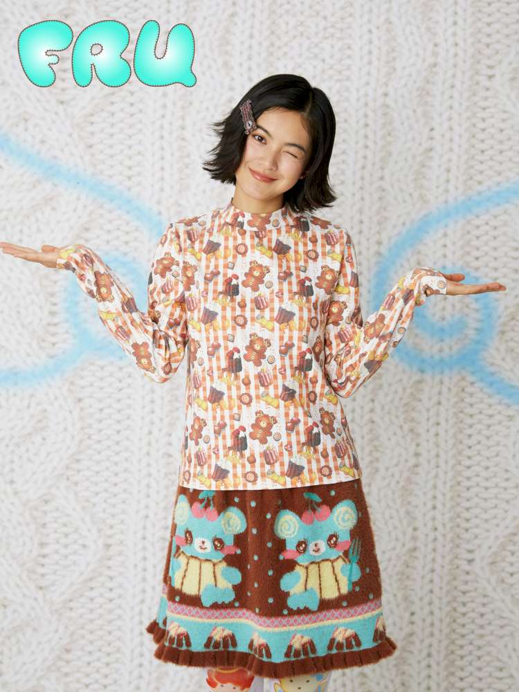 Cookie Print Waffle Base T-Shirt【s0000014856】