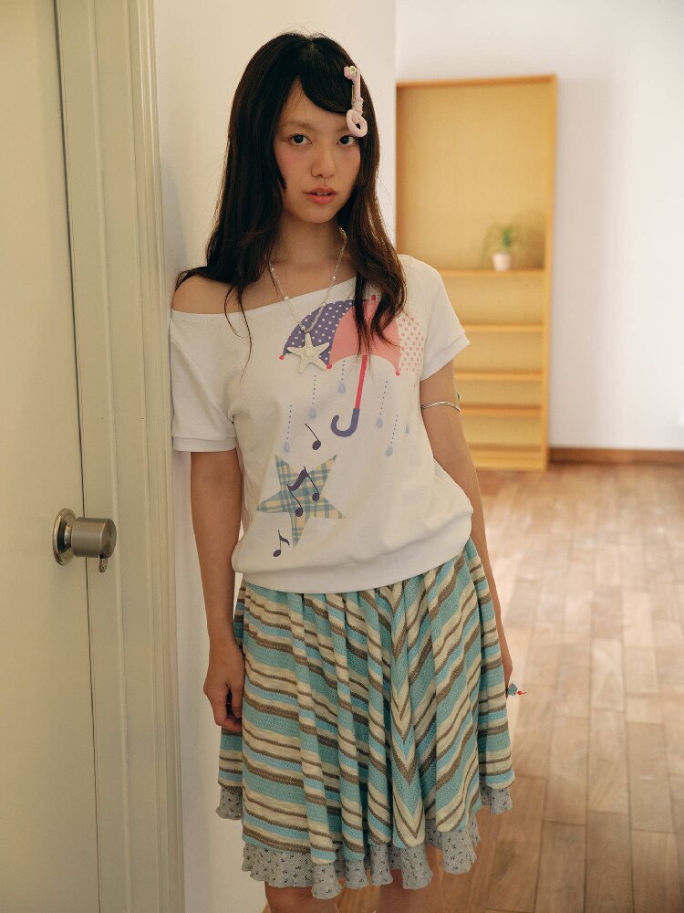 Umbrella Print Drop Pendant Top【s0000018713】