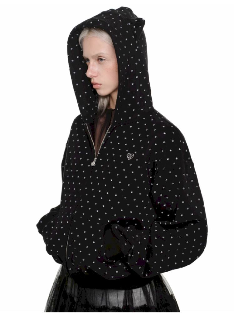 Cat Ears Hooded Cardigan Sweatshirt【s0000011580】