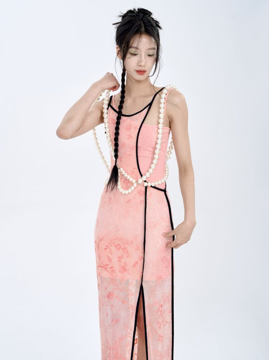 Swoosh Flocked Burnout Stretchy Slimming Dress【s0000008778】