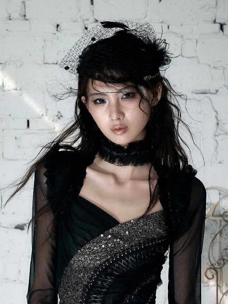 Court Pleated Lace Silk Scarf Waist【s0000016997】