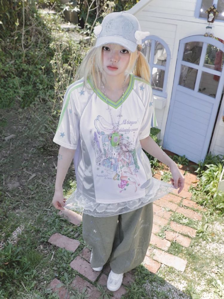 Patchwork Short Sleeve Jersey【s0000012196】