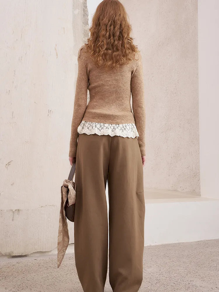 Slim-Fit V-Neck Off-Shoulder Knit Cardigan【s0000014061】