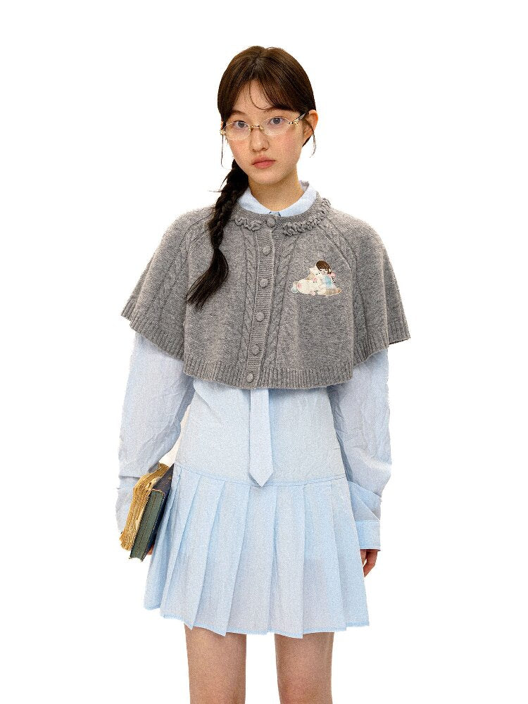 Horse Patch Embroidered Cape Top【s0000016124】