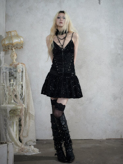Vintage Court Punk Sequin Dress【s0000017858】