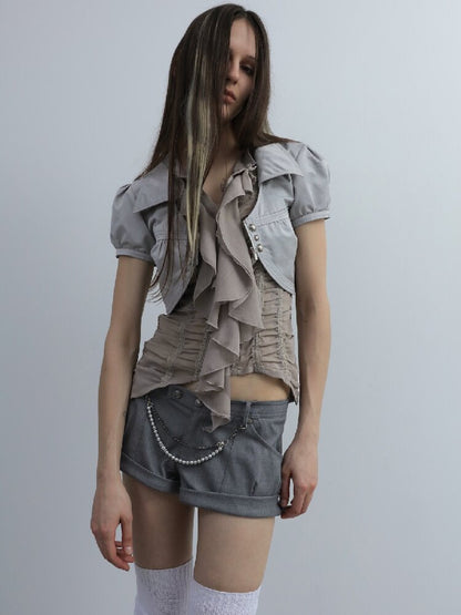 Vintage Worsted Fleece Mini Shorts【s0000016563】