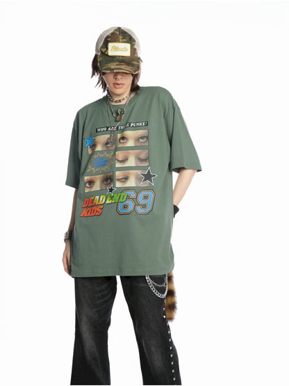 Hip Hop Trend Couple Loose Multicolor T-Shirt【s0000013603】