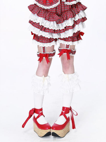 Red Plaid Cake Skirt【s0000012193】