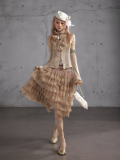 Lace Patchwork Tulle Cake Skirt【s0000019163】
