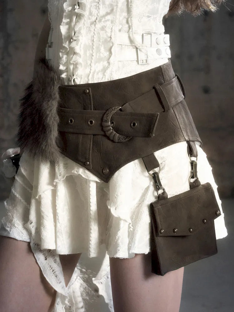 Patchwork Fringe Pocket Waist Belt【s0000013964】