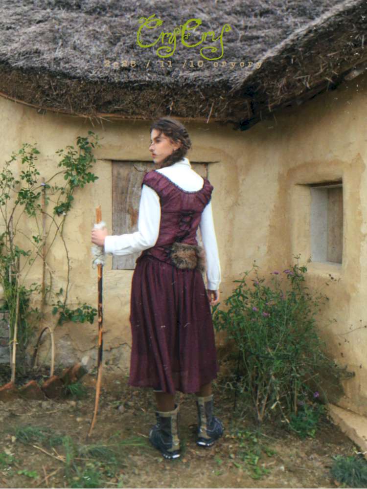 Button Vintage Polka Dot Chiffon Skirt【s0000014901】