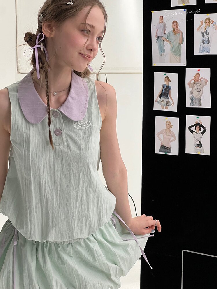 Mint Green Doll Collar Dress【s0000016614】