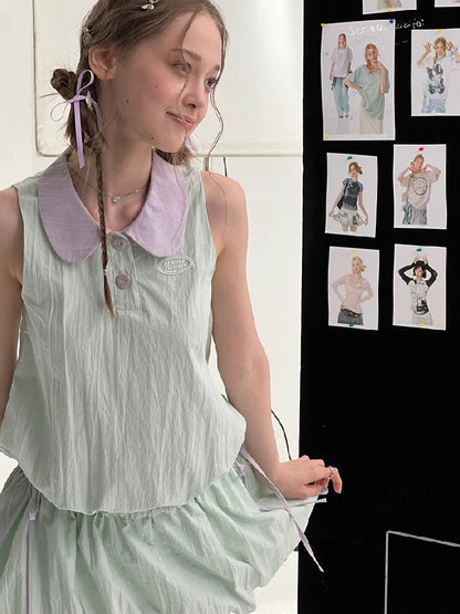 Mint Green Doll Collar Dress【s0000016614】