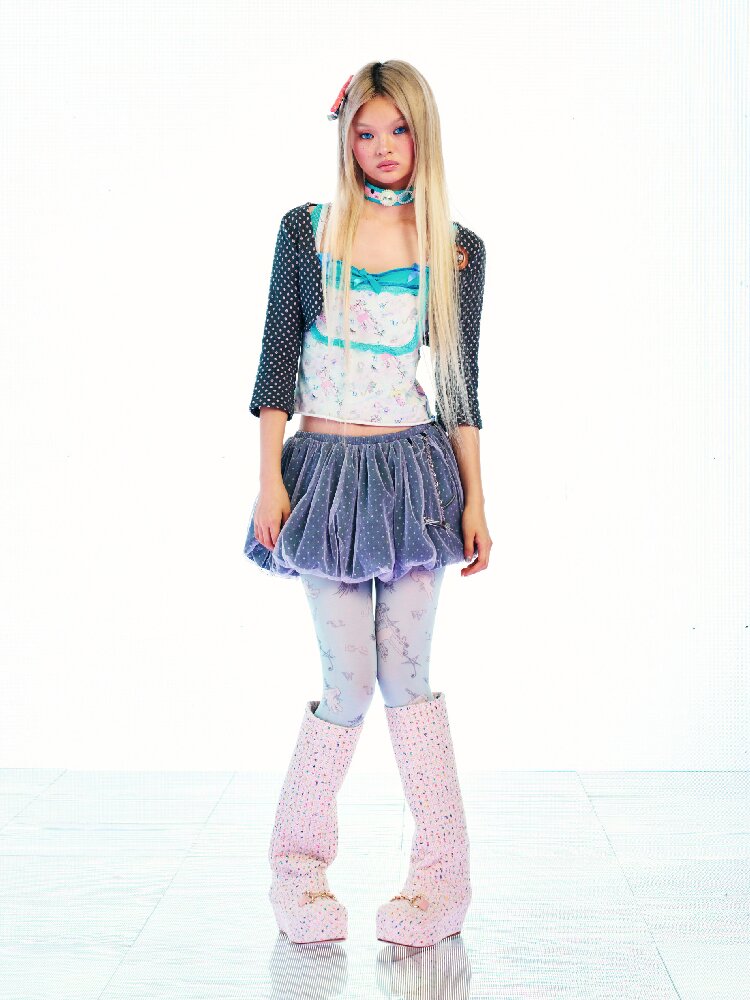 Metal Swing Mesh Gauze Skirt Pants【s0000017541】