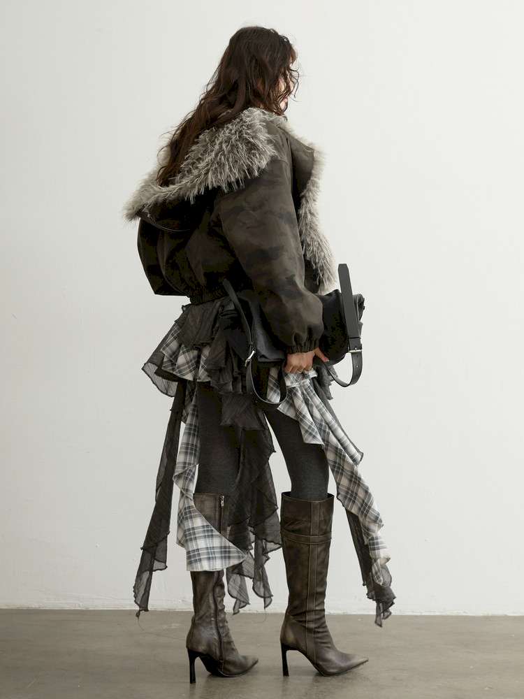 Aviator Hooded Fur Short Jacket【s0000015189】