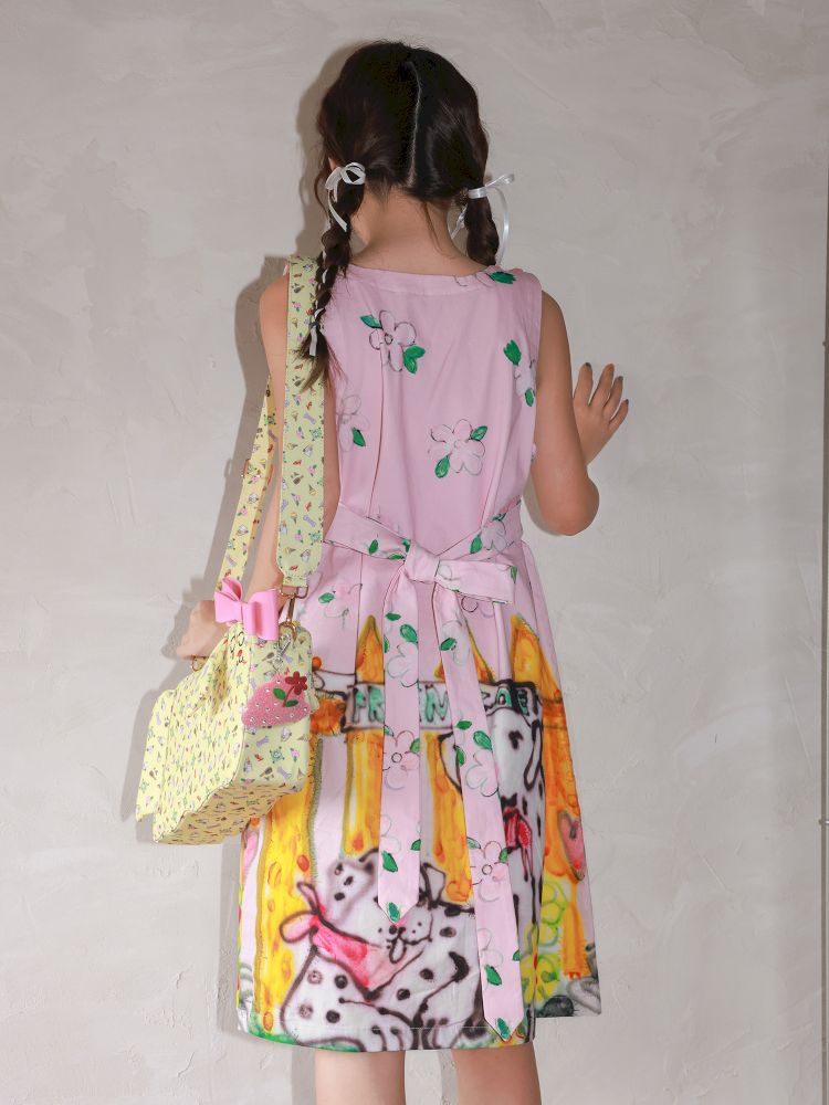 Little Flower Cotton Printed Sleeveless Dress【s0000013335】