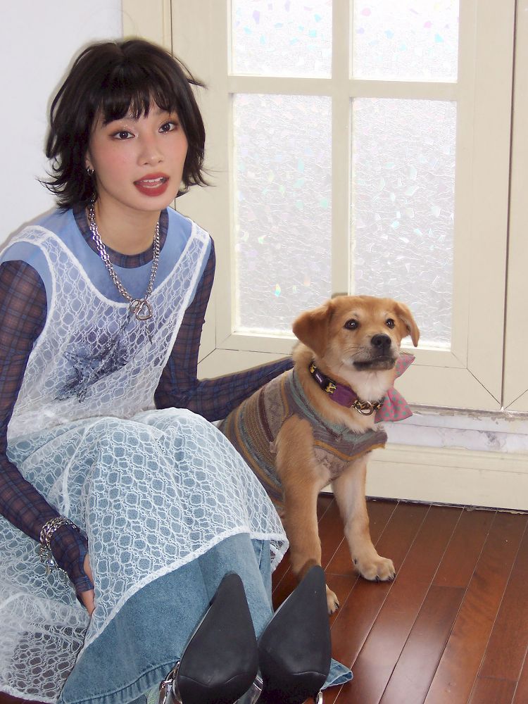 Starfish Printed Lace Hollow Out Dress【s0000012297】