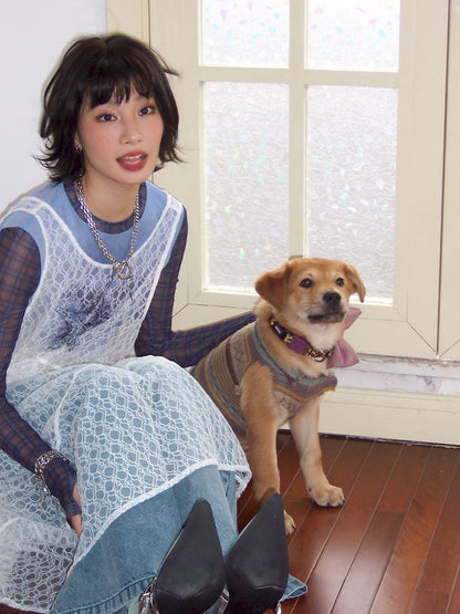 Starfish Printed Lace Hollow Out Dress【s0000012297】