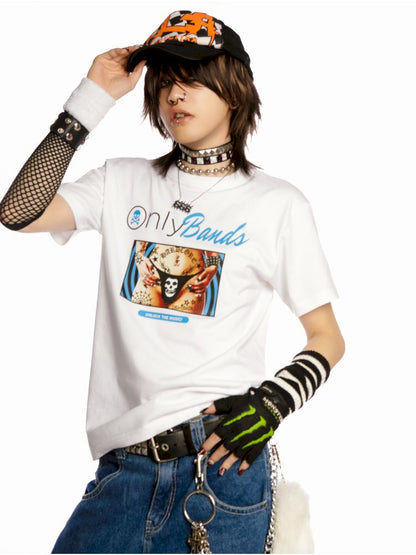 Y2K Street Unisex Peplum Shoulder T-Shirt【s0000013604】