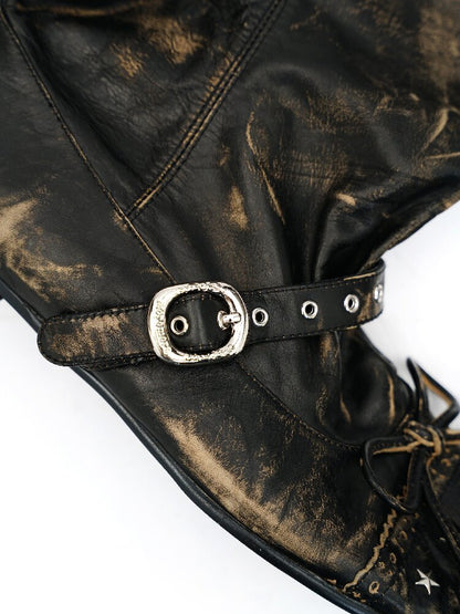 Baroque Punched Star Stack Boots【s0000016130】