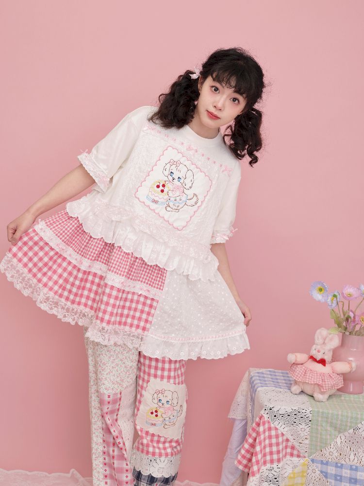 Embroidered Ribbon Lace T-Shirt【s0000012016】