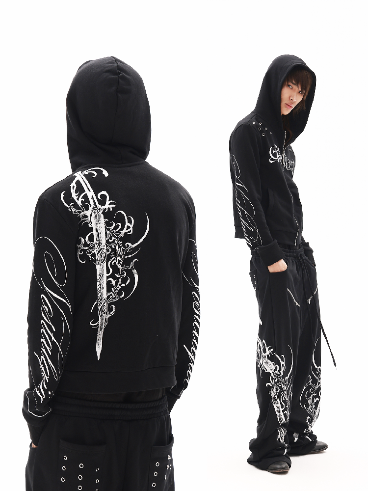Dark Gothic Longsword Zip Sweatshirt【s0000018335】