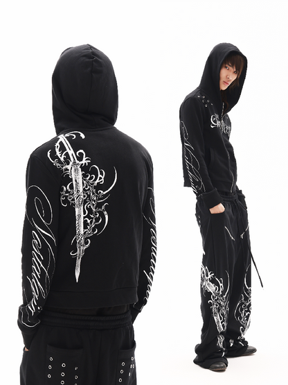 Dark Gothic Longsword Zip Sweatshirt【s0000018335】