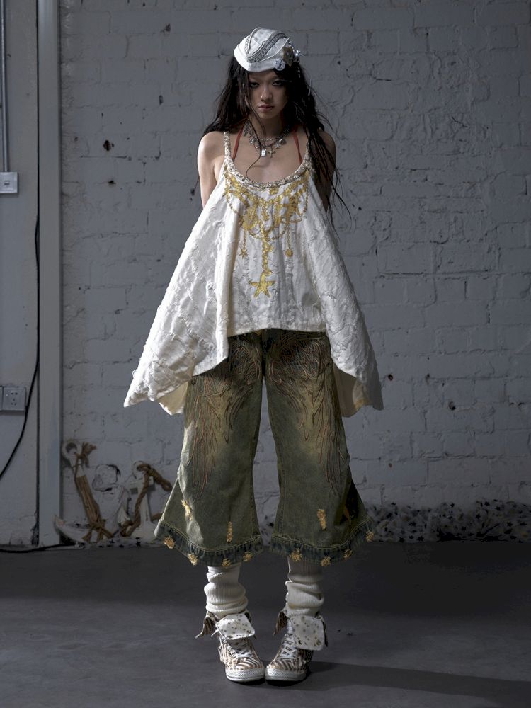 Ribbon Lazy Irregular Loose Halter Top【s0000012787】