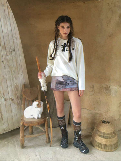 Cat Rabbit Print Padded Skirt【s0000015080】