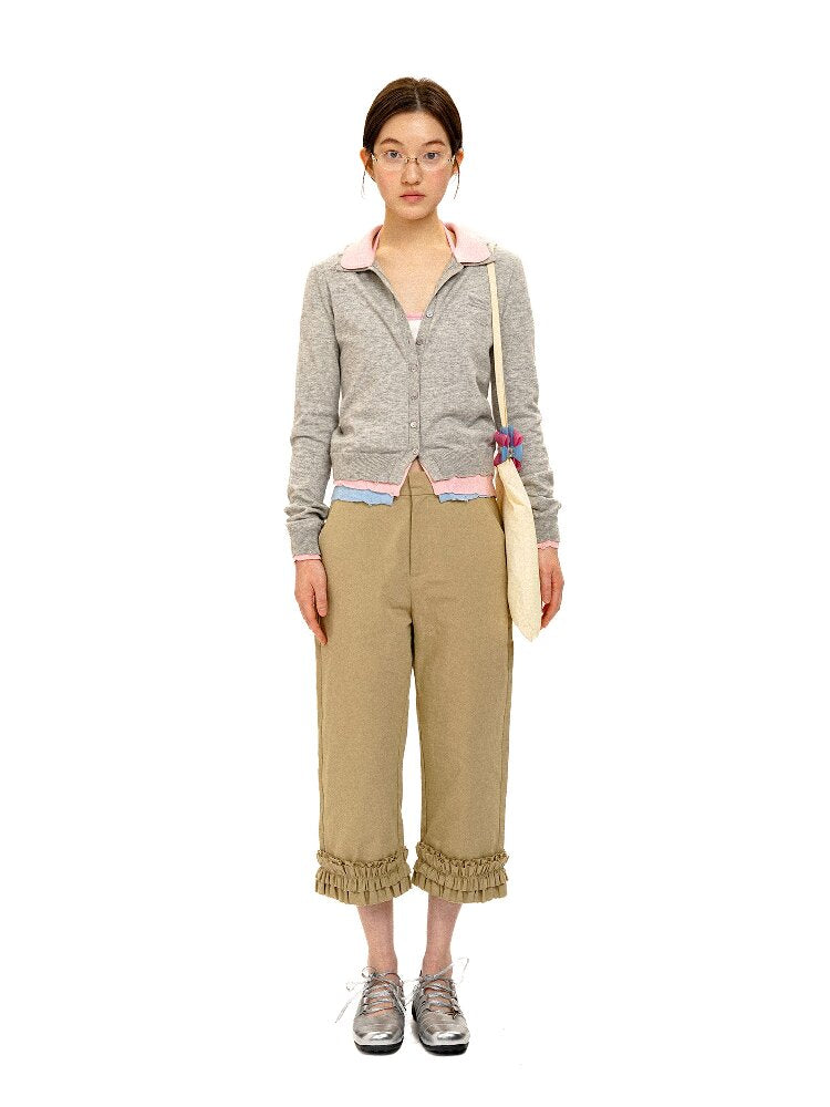 Contrast Fake 3-Piece Knit Cardigan【s0000016101】