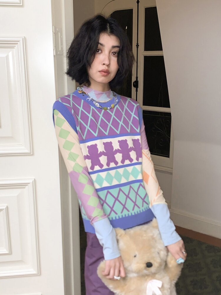 Geometric Print Skin Long Sleeve Tee【s0000015458】