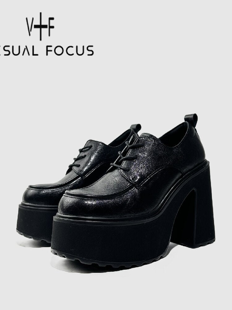 Y2K Thick Soled Punk Leather Shoes【s0000015717】