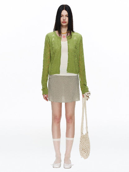 Openwork Cherry Blossom Cardigan【s0000015877】