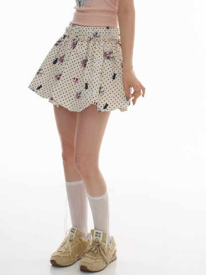 Rabbit Polka Dot Bud Pocket Skirt【s0000016624】