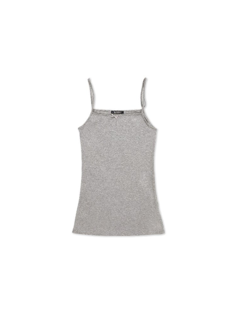 Tencel Wool Bow Strap Basic Top【s0000017924】
