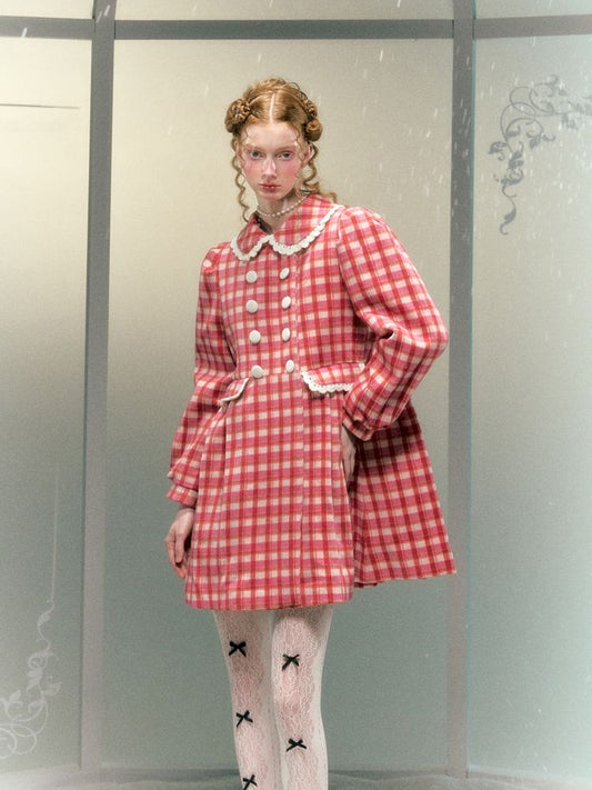 Lace Tweed Double Breasted Coat【s0000006044】