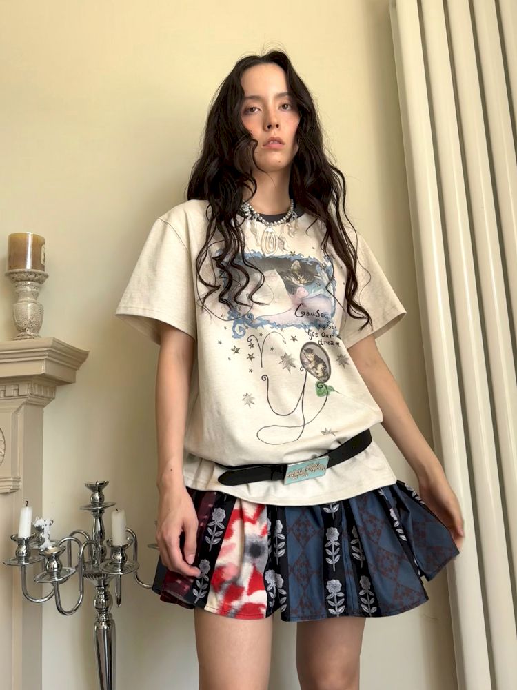 Cute Printed Short Sleeve Loose T-Shirt【s0000013510】