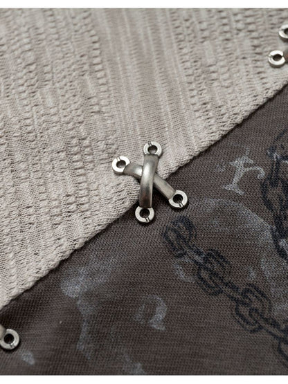 One-shoulder long-sleeved T-shirt【s0000013468】