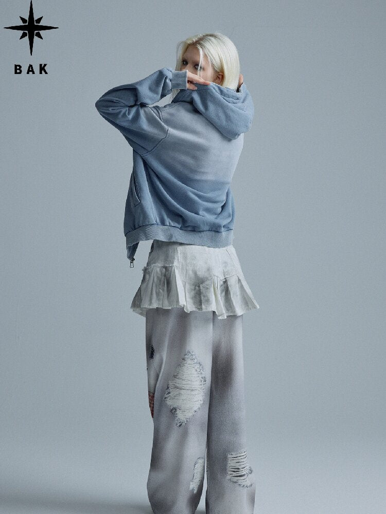 Destroyed Blue Napoleon Sweatshirt【s0000018553】