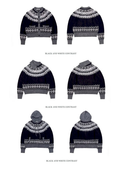 Fair Isle Striped Knit Top【s0000006024】