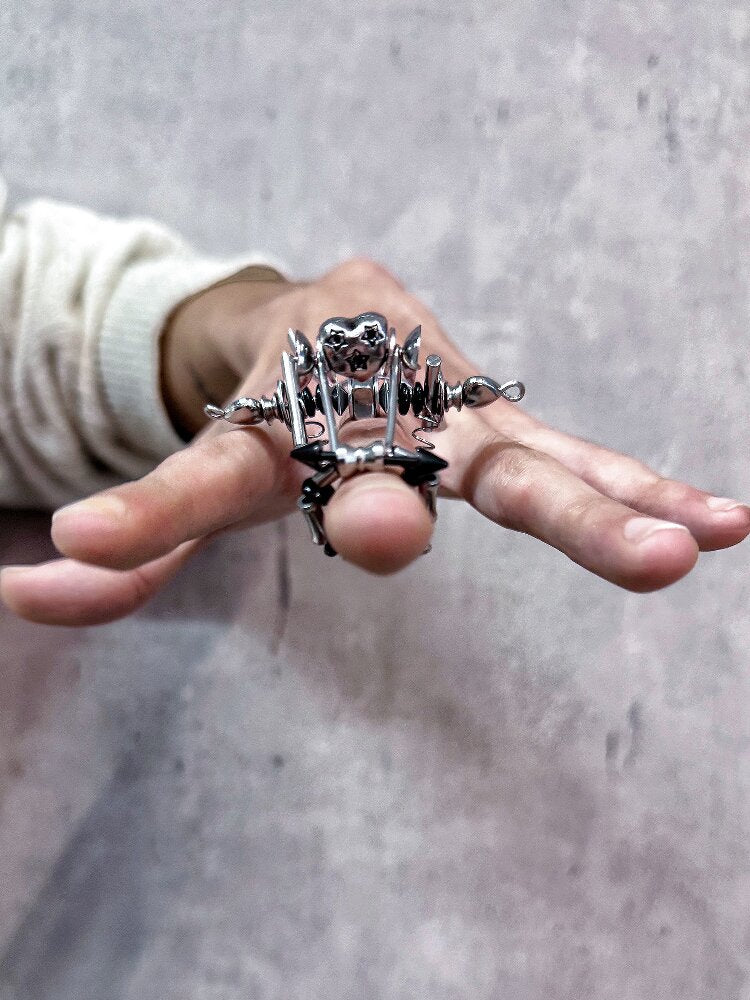 Punk Mechanical Joint Adjustable Ring【s0000018881】
