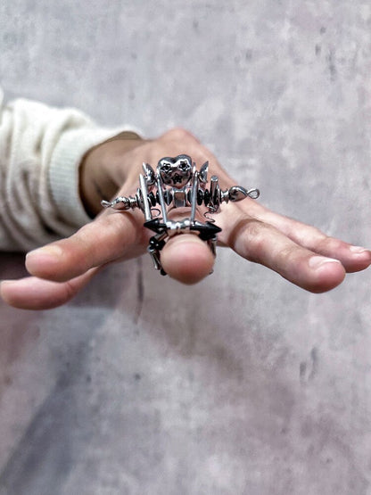 Punk Mechanical Joint Adjustable Ring【s0000018881】
