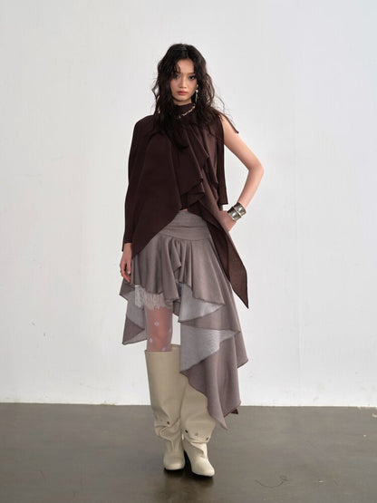 Off Shoulder Lace Up Cape Camisole【s0000015695】