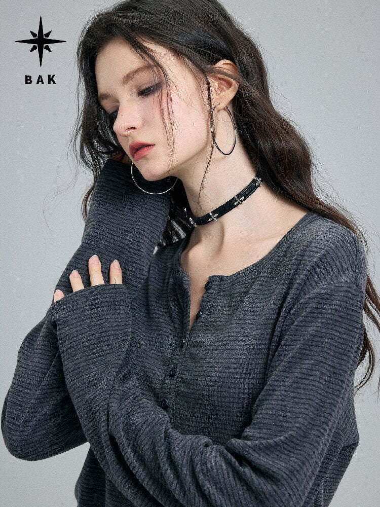 Faded Striped Hot Diamond Knit Top【s0000016260】