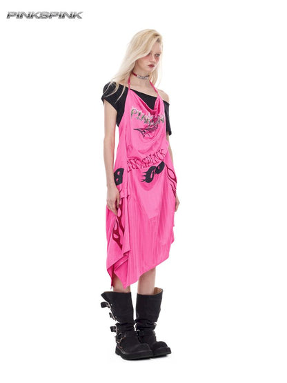 A-line Y2K sports halter dress【s0000012974】