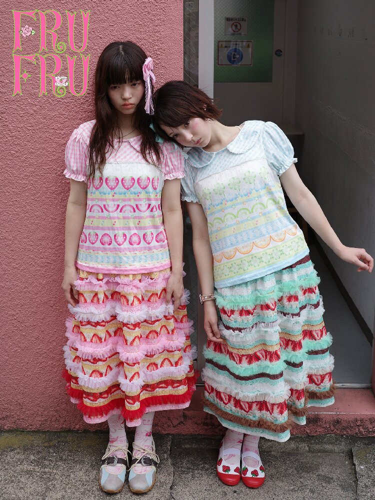 Cake Print Lace Midi Skirt【s0000017763】