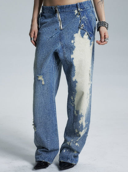 Low Rise Distressed Denim Trousers【s0000017002】