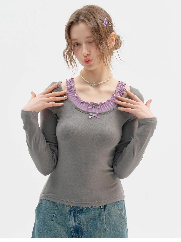Ballet Style Knitted Bottom Shirt【s0000011508】