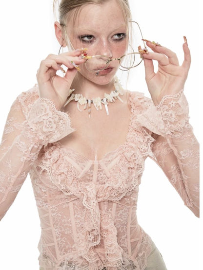 ROMANTIC SUMMER LACE FISHBONE CORSET [S0000009422]